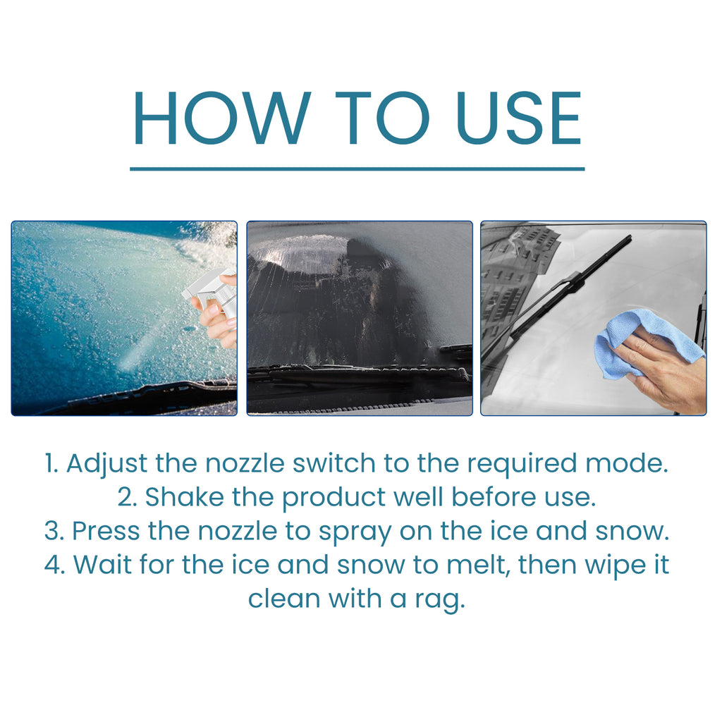 Snow Defrosting Agent, Car Windshield Windows Fast And Powerful Defrosting Defogging Deicing And Snow-melting Cleaning Agent