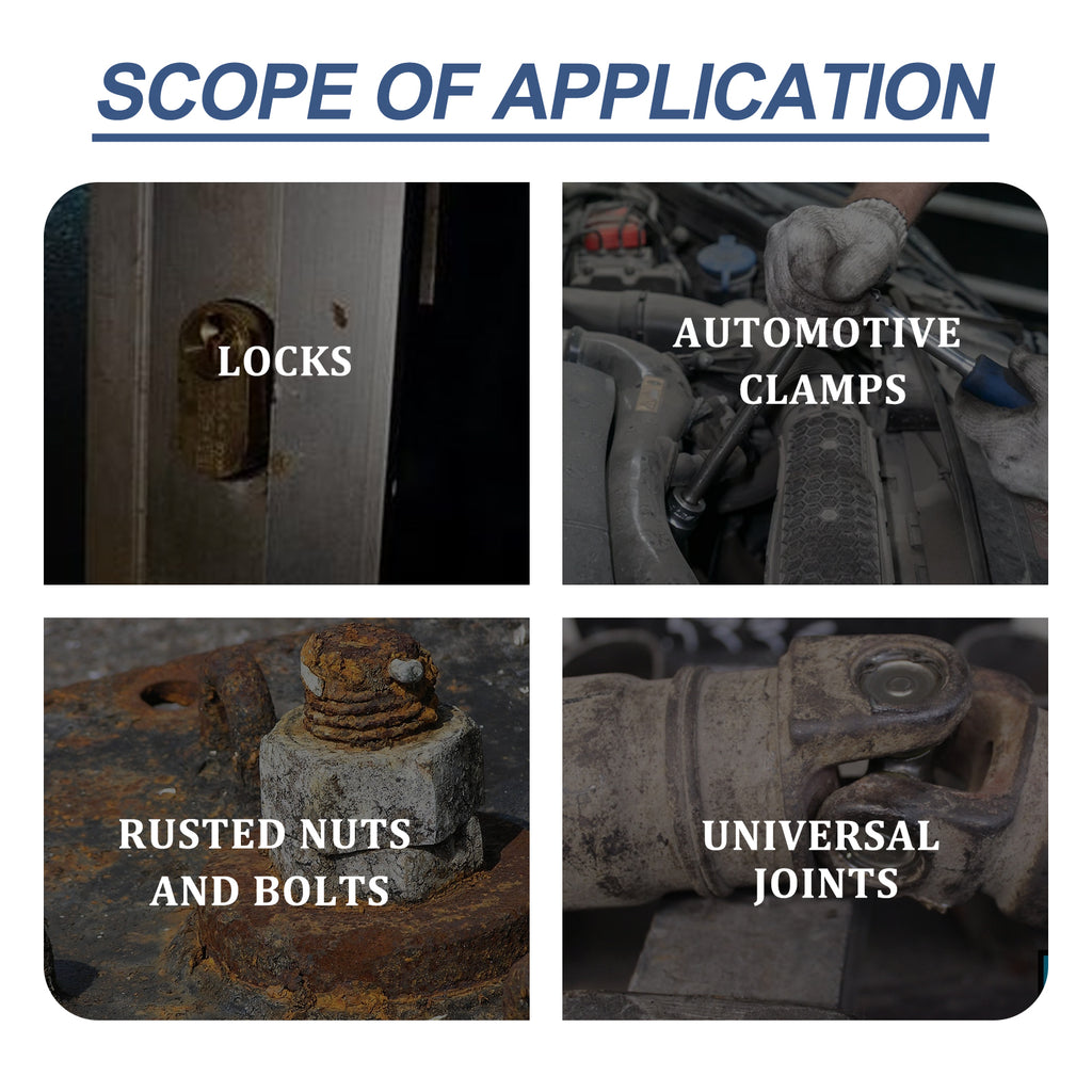 Anti-Rust Conversion Agent Spray Automobile Wheel Hub Tire Rim Door Lock Cleaning Rust Remover Lubricant