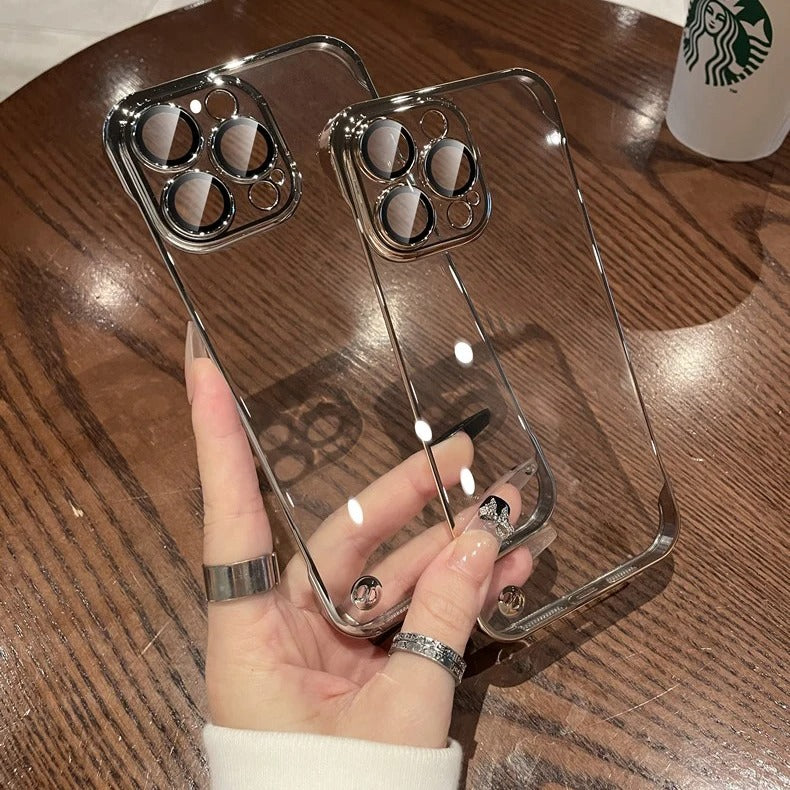 Suitable for iPhone 16 phone case ultra-thin electroplated frameless Apple 15 Promax protective case 14 transparent new model