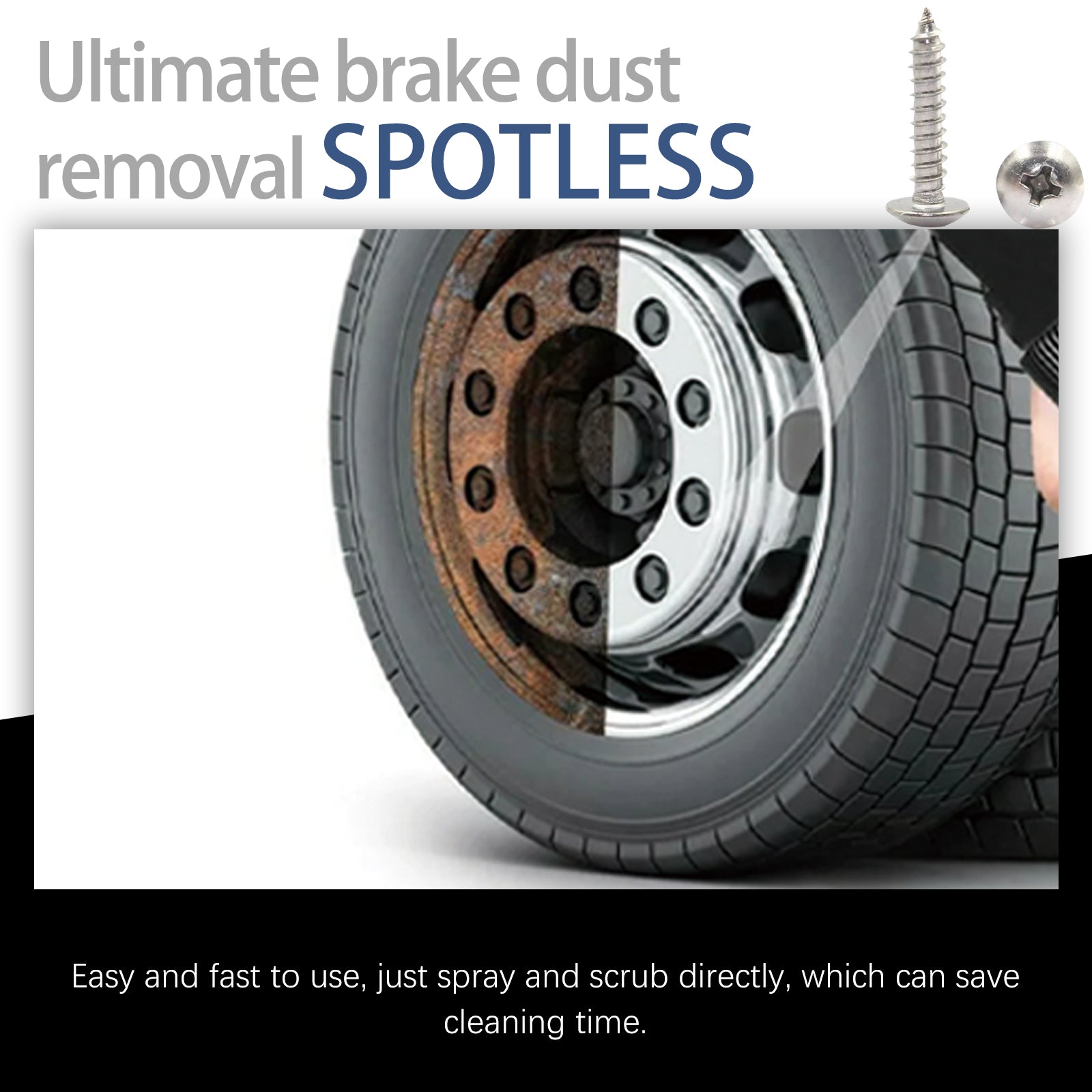 Wheel Cleaner, Car Wheel Hub Cleaning Stain Repair Removal Rust Polish