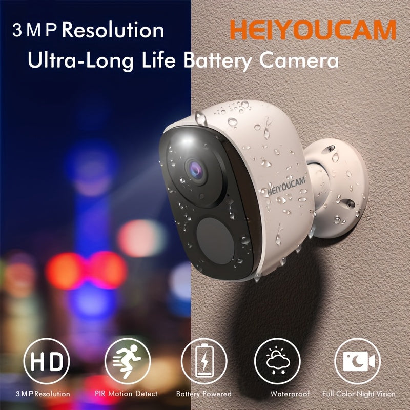 NNETM Wireless Solar Security Camera Outdoor (3MP Night Vision)